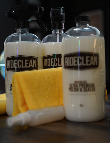 B. Package (2 Bottles of Ride Clean + a Premium Microfiber Towel) - Black Label